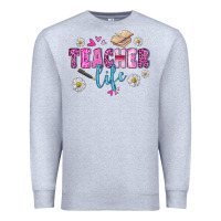 Heather Grey teacher life Premium Sweatshirt - BundleAndBundleShop