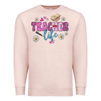 Pale Pink teacher life Premium Sweatshirt - BundleAndBundleShop