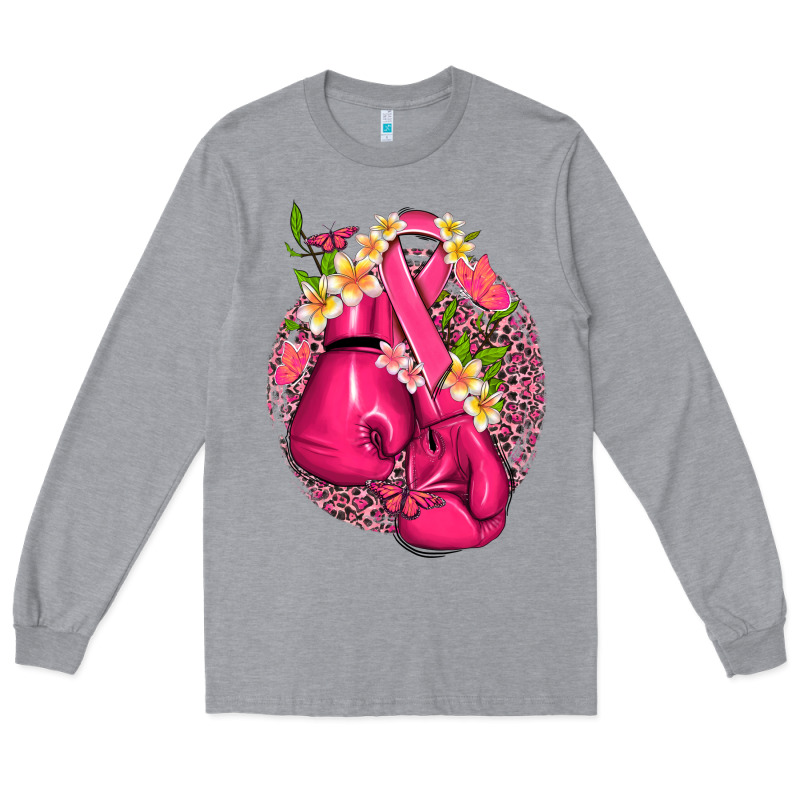 Cancer Boxing Gloves With Ribbon Long Sleeve Tee by NancyCooperArtShop | Teevron
