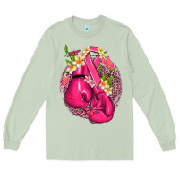 Matcha cancer boxing gloves with ribbon Long Sleeve Tee - NancyCooperArtShop