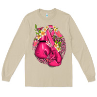 Mushroom cancer boxing gloves with ribbon Long Sleeve Tee - NancyCooperArtShop