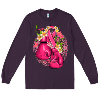 Plum cancer boxing gloves with ribbon Long Sleeve Tee - NancyCooperArtShop