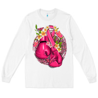 White cancer boxing gloves with ribbon Long Sleeve Tee - NancyCooperArtShop