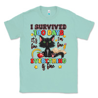 Seafoam i survived 100 days it's fine i'm fine Classic Tee - Artiststas