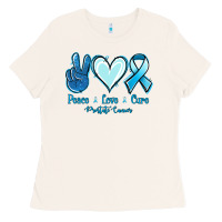 Bone Peace Love Cure Prostate Cancer Ladies Tee - Jasminsmagicworld