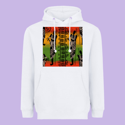 African Silhouette Seamless Pattern Heavyweight Hoodie Designed By Bundleandbundleshop