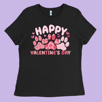 Happy Valentine's Day Ladies Tee Designed By Maliassmallbusiness