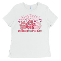 White happy valentine's day Ladies Tee - MaliasSmallBusiness