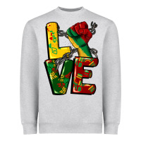 Heather Grey love juneteenth Heavyweight Sweatshirt - CowGirlArtShop