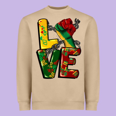 Love Juneteenth Heavyweight Sweatshirt Designed By Cowgirlartshop