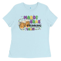 Baby Blue mardi gras drinking team Ladies Tee - MaliasSmallBusiness