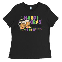 Black mardi gras drinking team Ladies Tee - MaliasSmallBusiness