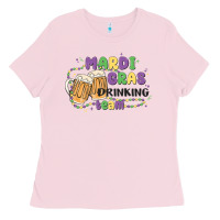Bubblegum Pink mardi gras drinking team Ladies Tee - MaliasSmallBusiness