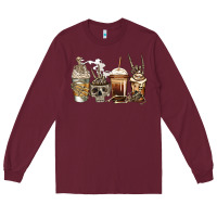 Burgundy skeleton coffee Long Sleeve Tee - Jasminsmagicworld