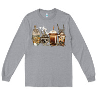 Heather Grey skeleton coffee Long Sleeve Tee - Jasminsmagicworld