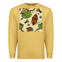 Antique Gold african woman and mask seamless pattern Premium Sweatshirt - BundleAndBundleShop