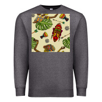 Charcoal Heather african woman and mask seamless pattern Premium Sweatshirt - BundleAndBundleShop