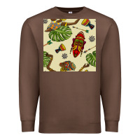 Chestnut african woman and mask seamless pattern Premium Sweatshirt - BundleAndBundleShop