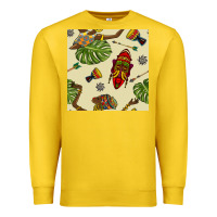 Lemon african woman and mask seamless pattern Premium Sweatshirt - BundleAndBundleShop