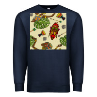 Navy african woman and mask seamless pattern Premium Sweatshirt - BundleAndBundleShop