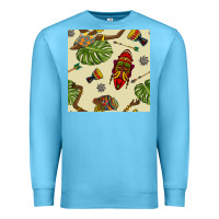 Ocean Blue african woman and mask seamless pattern Premium Sweatshirt - BundleAndBundleShop