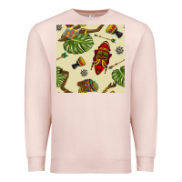 Pale Pink african woman and mask seamless pattern Premium Sweatshirt - BundleAndBundleShop