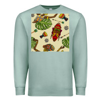 Seafoam african woman and mask seamless pattern Premium Sweatshirt - BundleAndBundleShop