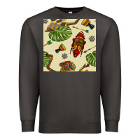 Smoke african woman and mask seamless pattern Premium Sweatshirt - BundleAndBundleShop