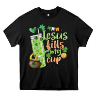 Black st. patricks day jesus fills my cup Heavy Core Tee - MaliasSmallBusiness