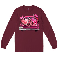 Burgundy cancer truck back view Long Sleeve Tee - NancyCooperArtShop