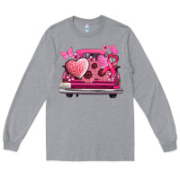 Heather Grey cancer truck back view Long Sleeve Tee - NancyCooperArtShop
