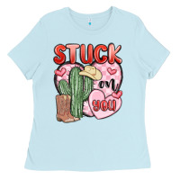 Baby Blue stuck on you Ladies Tee - MaliasSmallBusiness