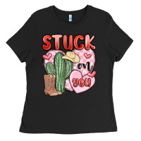 Black stuck on you Ladies Tee - MaliasSmallBusiness