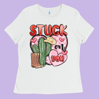 Stuck On You Ladies Tee Designed By Maliassmallbusiness