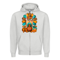 Dove Grey Thanksgiving Cold Drink Frappe Zipper Hoodie - FaDigitalArtStudio