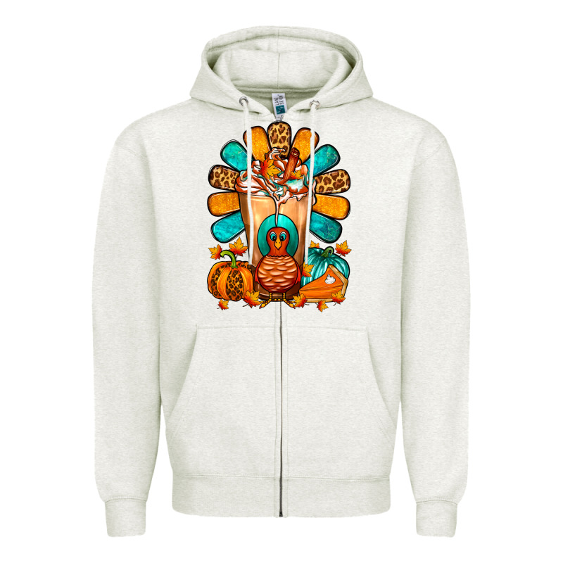 Thanksgiving Cold Drink Frappe Zipper Hoodie by FaDigitalArtStudio | Teevron