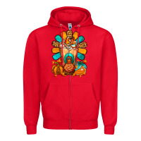 Red Thanksgiving Cold Drink Frappe Zipper Hoodie - FaDigitalArtStudio