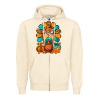 Sandshell Thanksgiving Cold Drink Frappe Zipper Hoodie - FaDigitalArtStudio