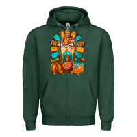 Sports Green Thanksgiving Cold Drink Frappe Zipper Hoodie - FaDigitalArtStudio