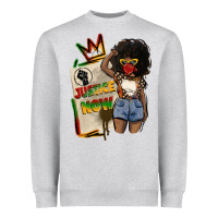 Heather Grey juneteenth justice now Heavyweight Sweatshirt - CowGirlArtShop