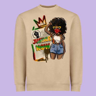 Juneteenth Justice Now Heavyweight Sweatshirt Designed By Cowgirlartshop