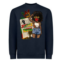 Navy juneteenth justice now Heavyweight Sweatshirt - CowGirlArtShop