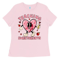 Bubblegum Pink teaching sweethearts Ladies Tee - MaliasSmallBusiness