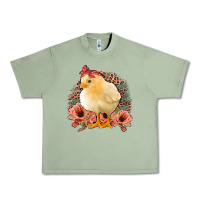 Oil Green Chick with Flowers Leopard Background Urban Heavy Tee - Bettercallsaul