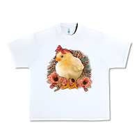 White Chick with Flowers Leopard Background Urban Heavy Tee - Bettercallsaul