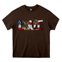 Chocolate Brown love army Heavy Core Tee - MaliasSmallBusiness