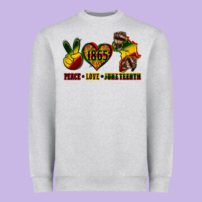 Peace Love Juneteenth Heavyweight Sweatshirt Designed By Cowgirlartshop