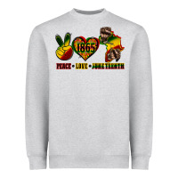 Heather Grey peace love juneteenth Heavyweight Sweatshirt - CowGirlArtShop