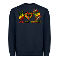 Navy peace love juneteenth Heavyweight Sweatshirt - CowGirlArtShop