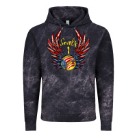 Cloud Black angel wings softball Vintage Hoodie - Jasminsmagicworld